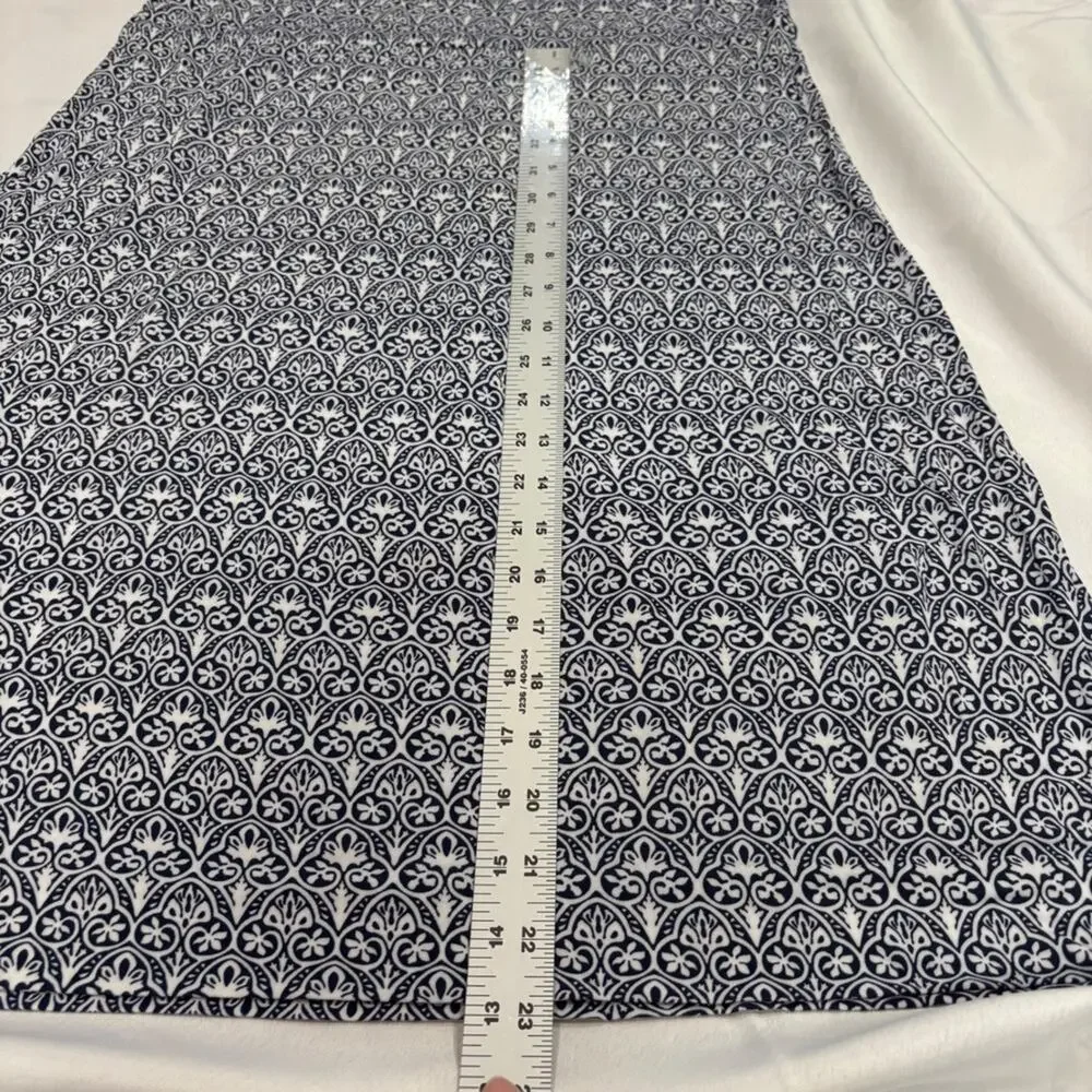 Tory‎ Burch Blue White Pattern Dress 100% Rayon L Womens